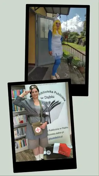 Konkurs „Tysiąc twarzy bibliotekarzy” – zgadnij, w kogo wcieliła się Monika!