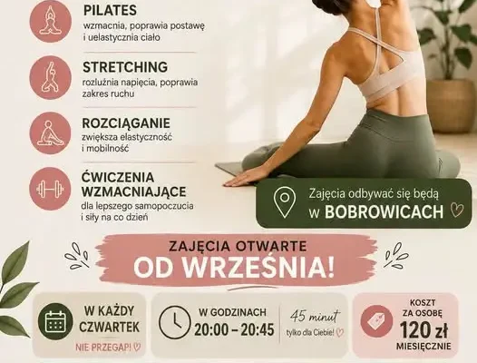 Relaksacyjne czwartki w Bobrowicach – pilates i stretching od września