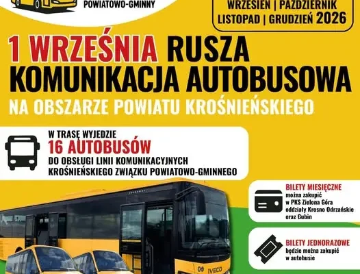 Nowa komunikacja autobusowa w powiecie krośnieńskim od 1 września