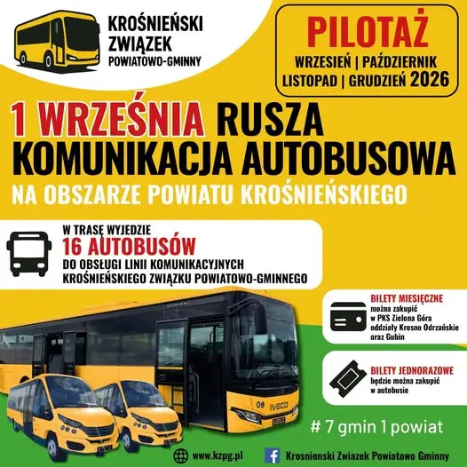 Nowa komunikacja autobusowa w powiecie krośnieńskim od 1 września