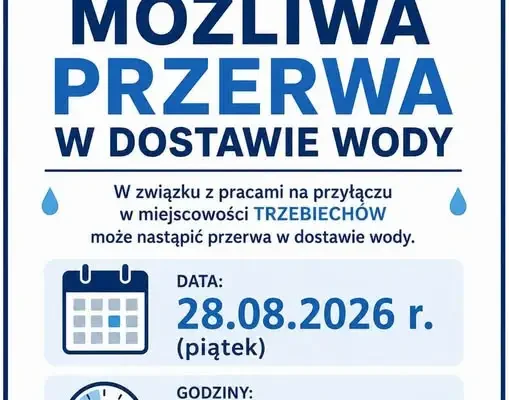 Przerwa w dostawie wody w Trzebiechowie – 28 sierpnia
