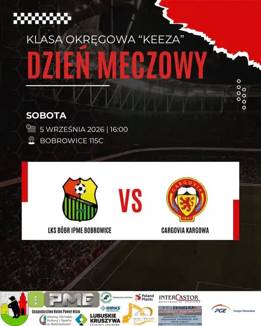 LKS Bóbr Bobrowice podejmuje Cargovię Kargowa w sobotnim meczu