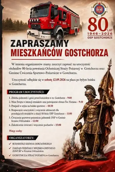 80-lecie OSP Gostchorze i Gminne Ćwiczenia Sportowo-Pożarnicze – 12 września