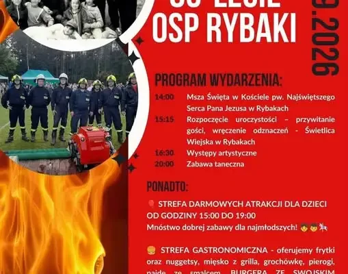 Jubileusz 80-lecia OSP Rybaki – dziś wielkie święto strażaków i mieszkańców