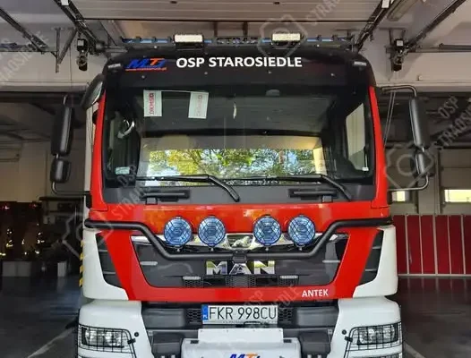 Pożar w okolicach Łomów. Strażacy z OSP Starosiedle zabezpieczali rejon JRG Gubin