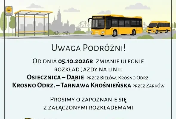 Zmiany w rozkładzie jazdy w powiecie krośnieńskim od 5 października