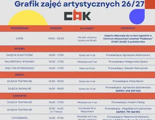 CAK Zamek w Krośnie Odrzańskim zaprasza na bezpłatne zajęcia artystyczne – ruszają 5 października