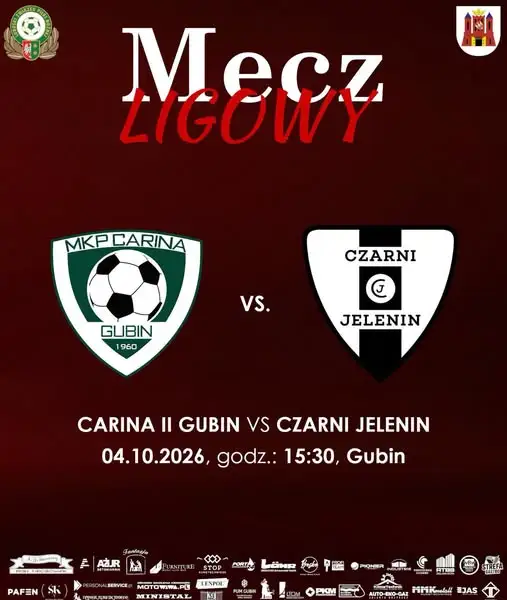 Carina II Gubin kontra Czarni Jelenin – dziś mecz o ligowe punkty