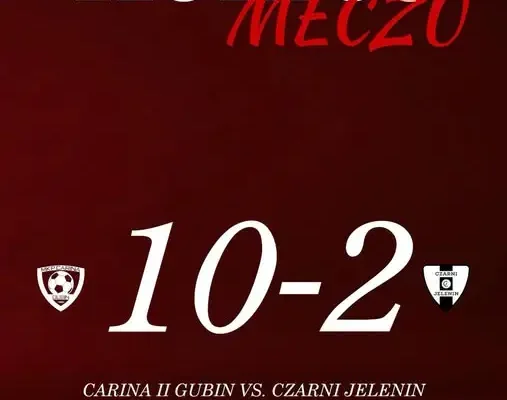 Carina II Gubin rozgromiła Czarnych Jelenin 10:2. Trzy punkty zostają w Gubinie