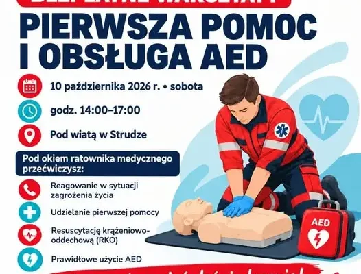 Bezpłatne warsztaty pierwszej pomocy i AED w Strudze – już 10 października