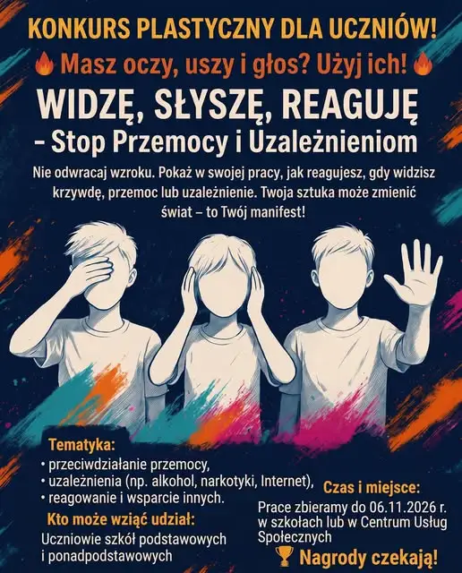 Konkurs plastyczny w Krośnie Odrzańskim: „Widzę, słyszę, reaguję” – zgłoszenia do 6 listopada