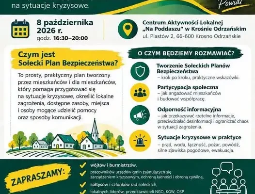 Krosno Odrzańskie: warsztaty o bezpieczeństwie lokalnym już 8 października