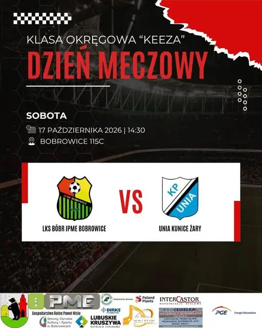 LKS Bóbr IPME Bobrowice zmierzy się z Unią Kunice Żary w sobotnim meczu