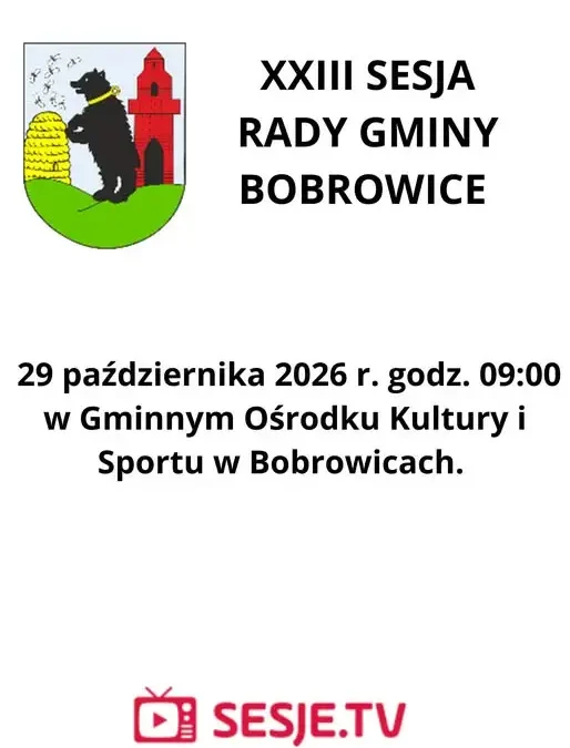 XXIII sesja Rady Gminy Bobrowice – transmisja online i porządek obrad